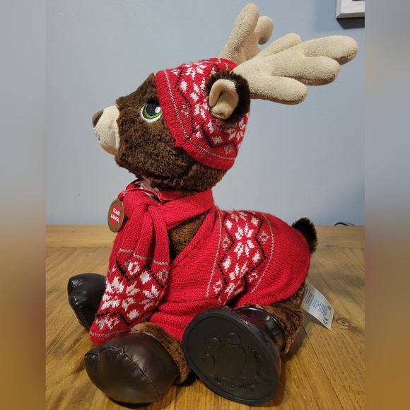 2014 Build-A-Bear Team Santa Comet reindeer w/ fair isle accessories and 2 boots - Picture 2 of 7